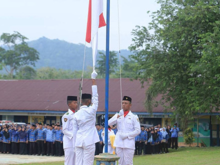 Upacara HUT Kemerdekaan RI ke-80 Kec. Sumber Harta